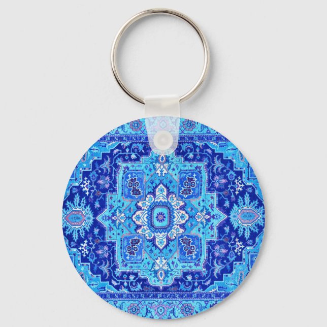 PERSIAN RUG - Blue Key Ring (Front)