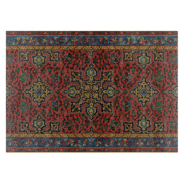 Persian Rug Carpet Red Blue Classic Cutting Board (Front)