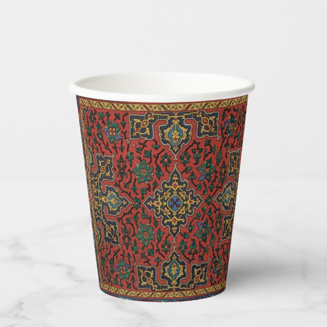 Persian Rug Carpet Red Blue Classic Paper Cups (Front)