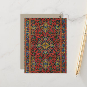 Persian Rug Carpet Red Blue Classic Postcard