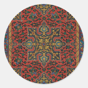 Persian Rug Carpet Red Blue Classic Round Sticker