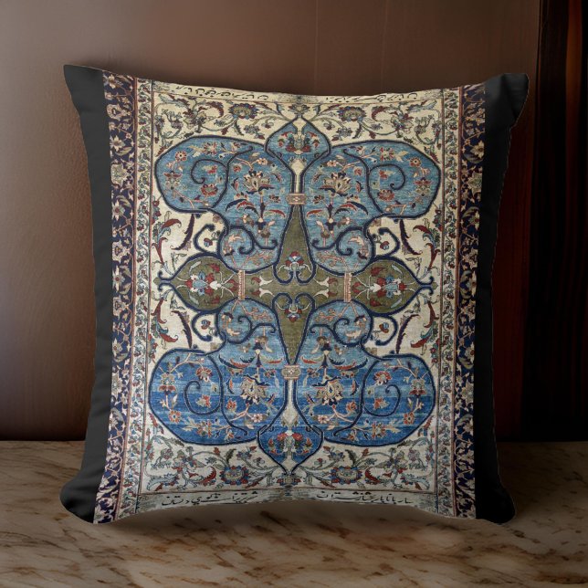 Persian Rug Design Iranian Blue Beige Cushion (Creator Uploaded)