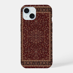 Persian rug design print red geometric pattern iPhone 15 case