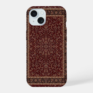 Persian rug design print red geometric pattern iPhone 15 case