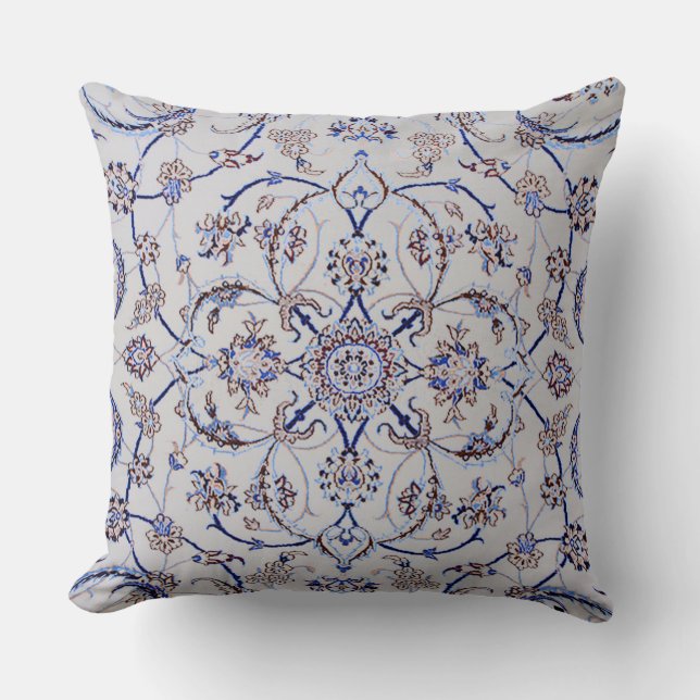 Persian Rug Design Throw Pillow (Front)