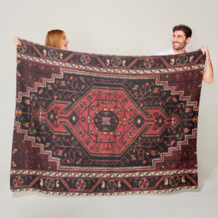 Persian Rug Eastern Accent Vintage Turkish Retro  Fleece Blanket