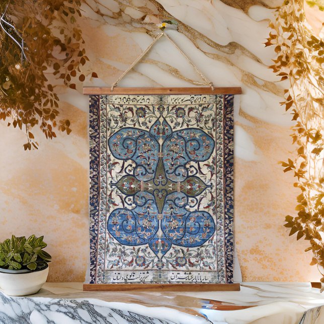  Persian Rug Iranian Blue Beige Hanging Tapestry (Creator Uploaded)