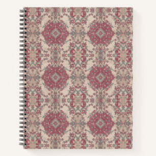 Persian Rug Medallion Ruby Ivory Notebook