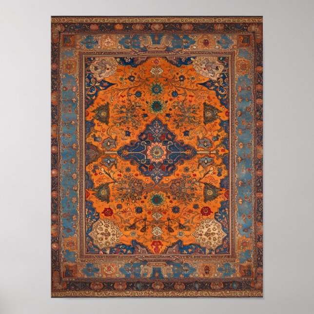 Persian Rug or Carpet Digital Artwork Poster (Front)