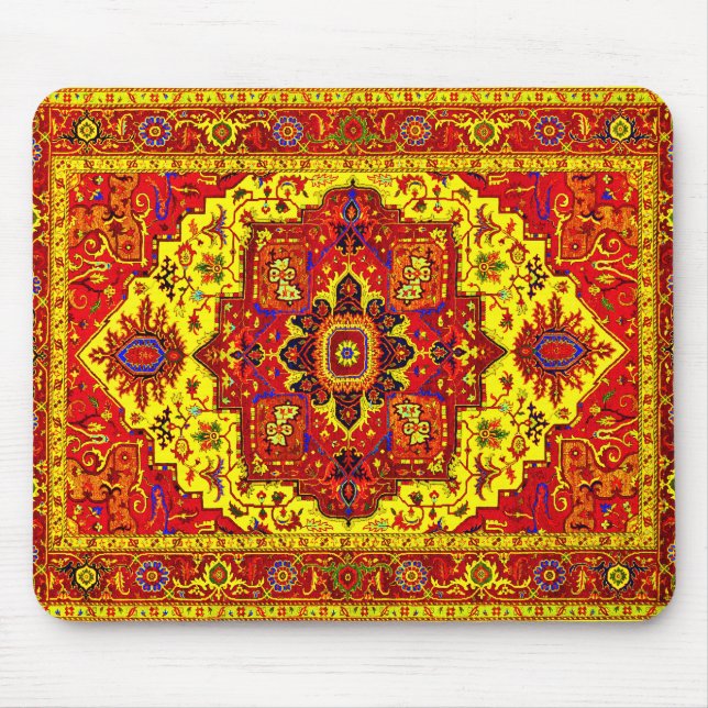 PERSIAN RUG - Red & Yellow Mouse Pad (Front)