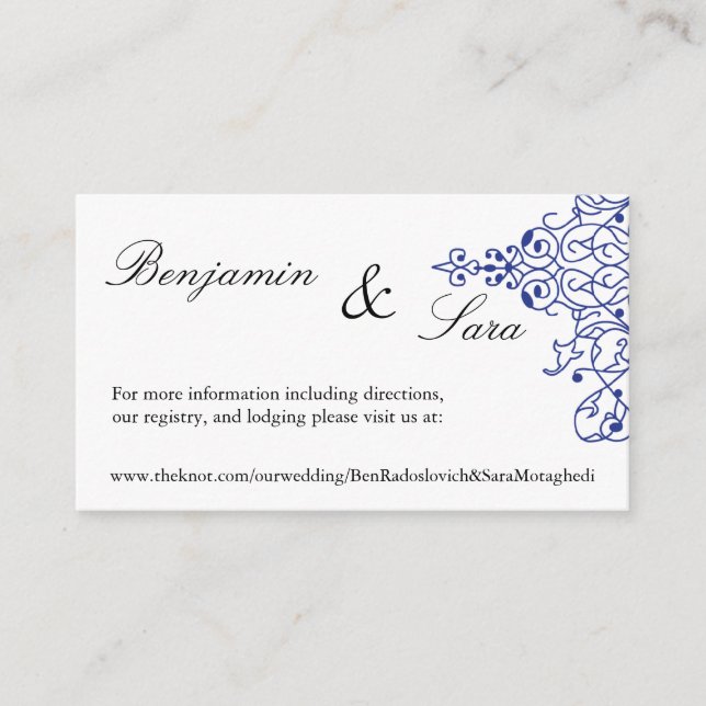 Persian Scroll Wedding Website Card (Front)