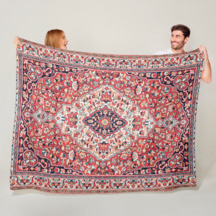 Persian Silk Rug Print  Fleece Blanket