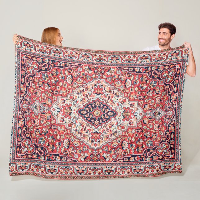 Persian Silk Rug Print  Fleece Blanket (In Situ)