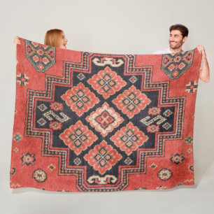 Persian Silk Rug Print  Fleece Blanket