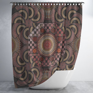 Persian sunniest framed ethnic semicircle mandala shower curtain