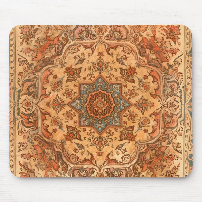 Persian Tabriz Rug Style  Light Warm Tones Mouse Pad (Front)