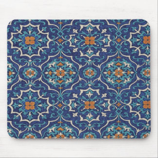 Persian Tile Pattern Mouse Pad – Elegant Blue Geom