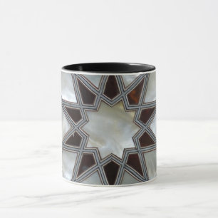 Persian Turkish Antique Oriental Black White Decor Mug