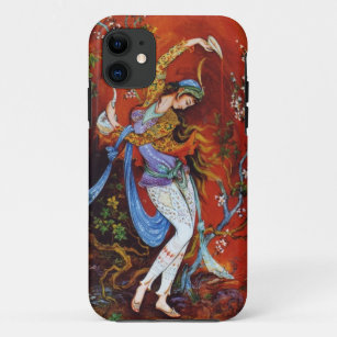 Persian Woman Dancing with Bird & Wine iPhone 11 Case