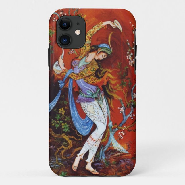 Persian Woman Dancing with Bird & Wine Case-Mate iPhone Case (Back)