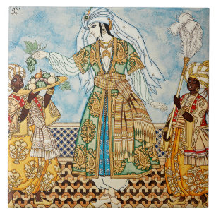 “Persian Women” Illustration by Ivan Bilibin Ceramic Tile