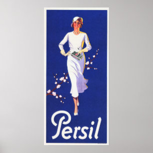 PERSIL White German Soap Detergent Old Advertising Poster