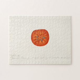 Persimmon (Diospyros) Fruit Watercolor Painting Jigsaw Puzzle