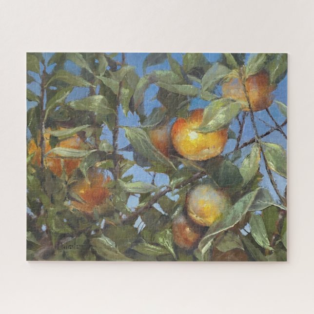 Persimmon Fruit Tree Beautiful Original Artwork Jigsaw Puzzle (Horizontal)