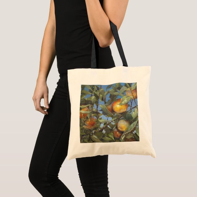 Persimmon Fruit Tree Beautiful Original Artwork Tote Bag (Front (Product))