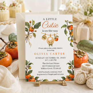 Persimmon Little Cutie Baby Shower Invitation