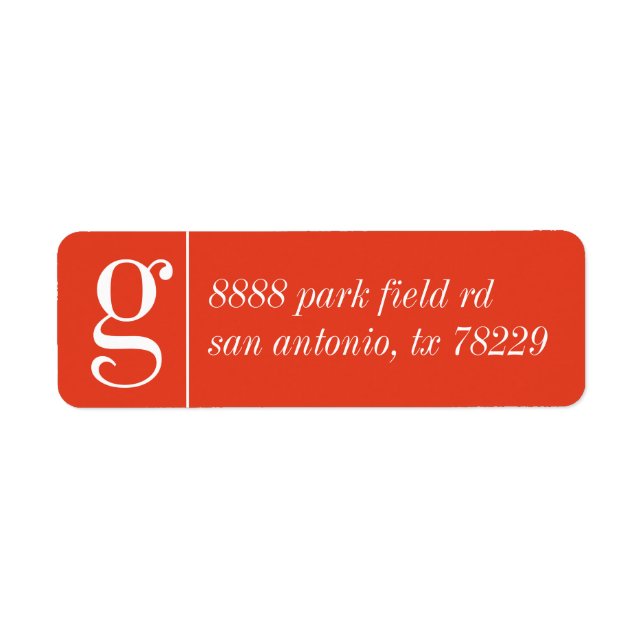 Persimmon Name Initial Monogram Address Return Address Label (Front)