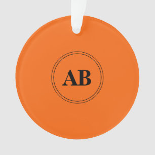 Persimmon orange solid colour with monogram ornament