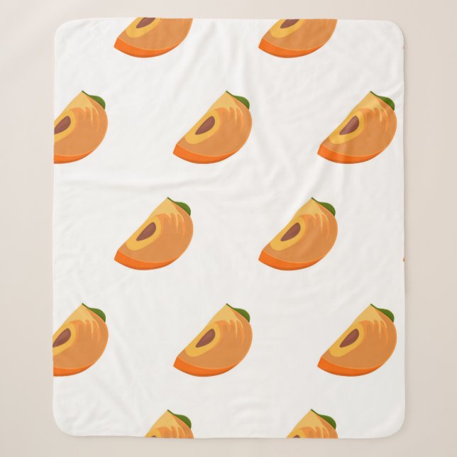 Persimmon pattern isolated on a white background.  sherpa blanket (Front)