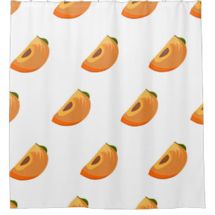 Persimmon pattern isolated on a white background.  shower curtain
