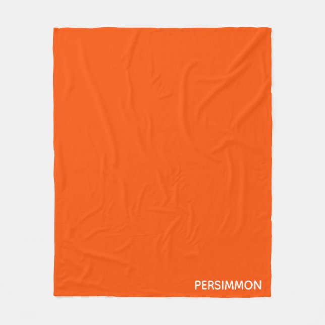 Persimmon red color name fleece blanket (Front)