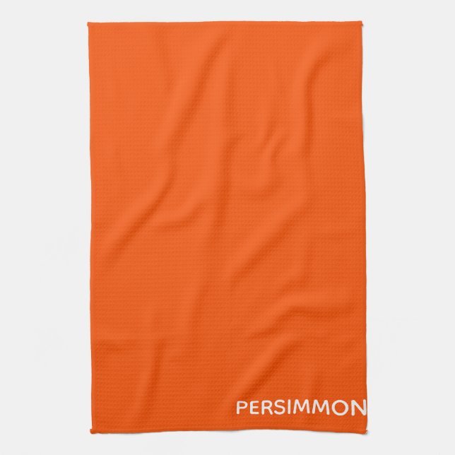 Persimmon red color name tea towel (Vertical)