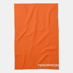 Persimmon red colour name tea towel