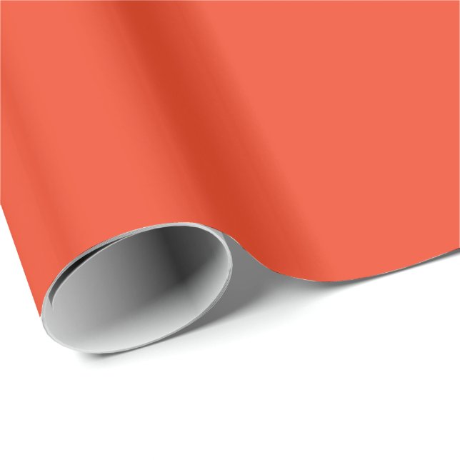 PERSIMMON (solid red-orange colour) ~ Wrapping Paper (Roll Corner)