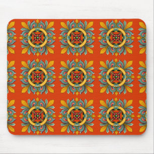 Persimmon Victorian Tile Design Mouse Pad