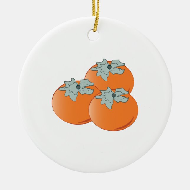 Persimmons Ceramic Tree Decoration (Front)