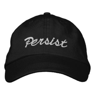 Persist hot pink white script cute embroidered hat