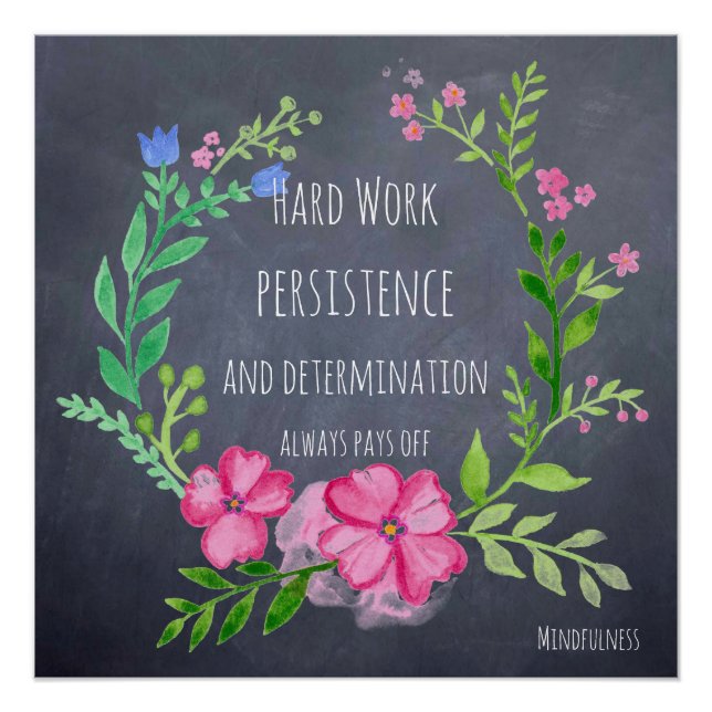 Persistence and Determination Pays Off Motivation Poster (Front)