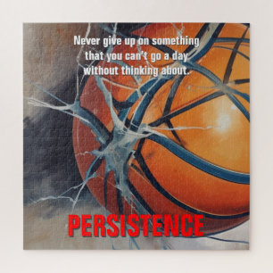 Persistence Basketball Inspirational Motivational Jigsaw Puzzle
