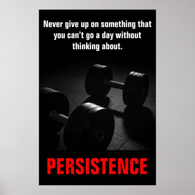 Persistence Bodybuilding Training Work Hard Poster (Front)