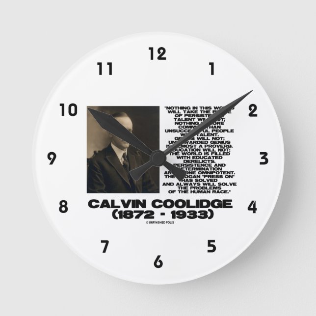 Persistence Determination Omnipotent Coolidge Round Clock (Front)