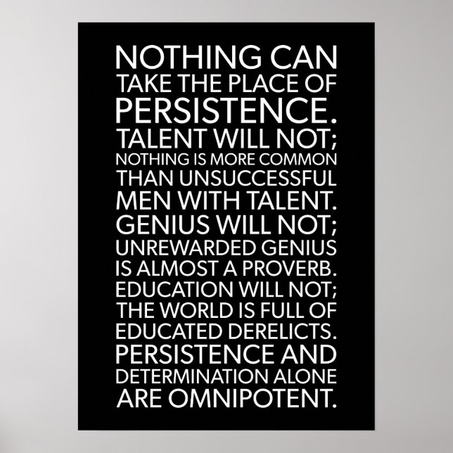 Persistence - Success, Hustle, Gym Motivational Poster (Front)