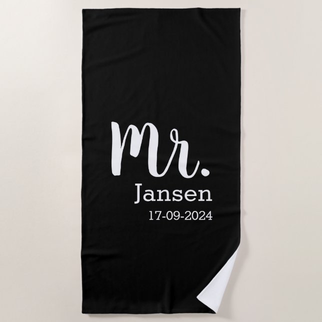 Persistent wedding gift for men beach towel (Front)