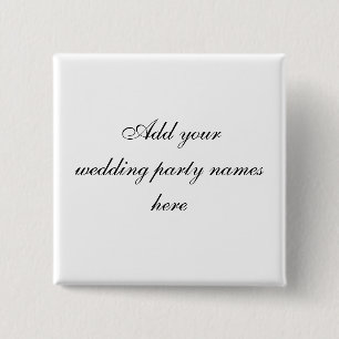 Persnalized Wedding Party Name Pins