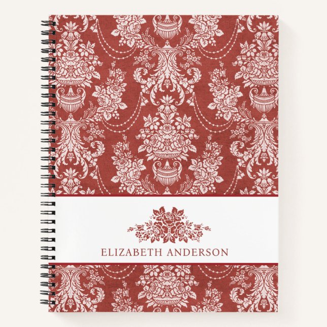 Persoanlized Elegant Vintage French Toile Notebook (Front)