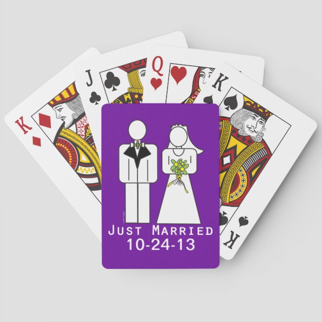 Persoanlized Just Married Playing Cards (Back)